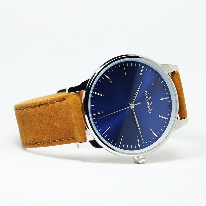 Minimal Watches - The 42 Series / Blue and brown - 男表/中性表 - 不锈钢 蓝色