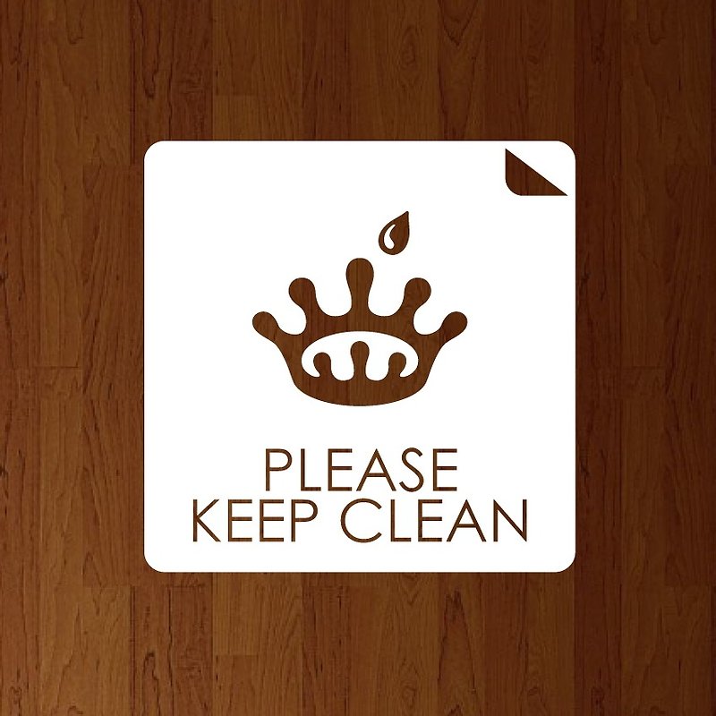 PLEASE KEEP CLEAN カッティングスッテカー タイプA - 墙贴/壁贴 - 其他材质 白色