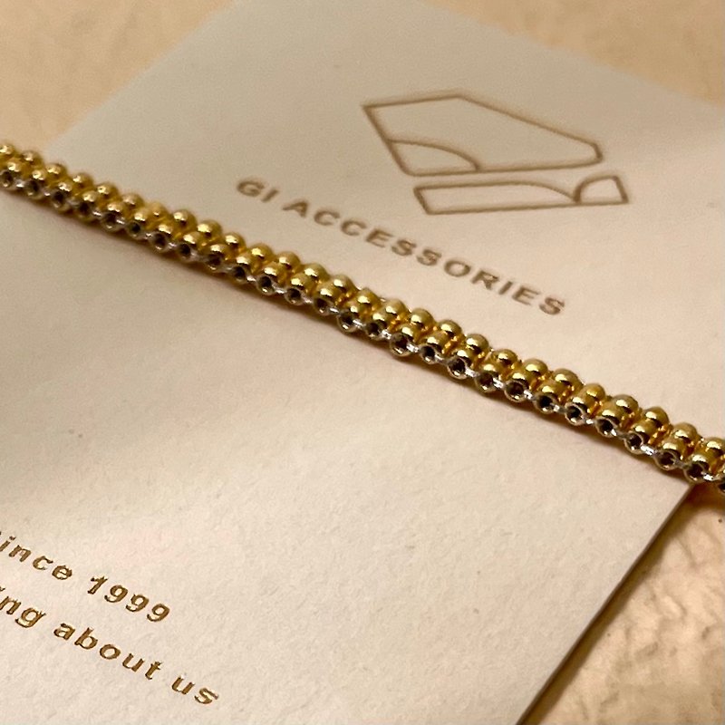 GI设计师款 开运金 珍珠 纯银 注金 转运 水晶 天然晶石 - 手链/手环 - 珍珠 卡其色