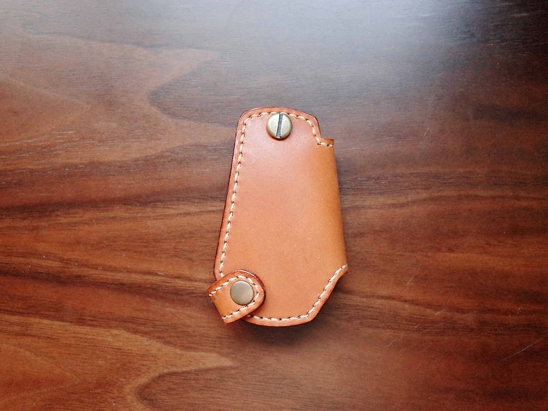SUBARU汽车钥匙皮套－浅咖啡色 - 钥匙链/钥匙包 - 真皮 橘色