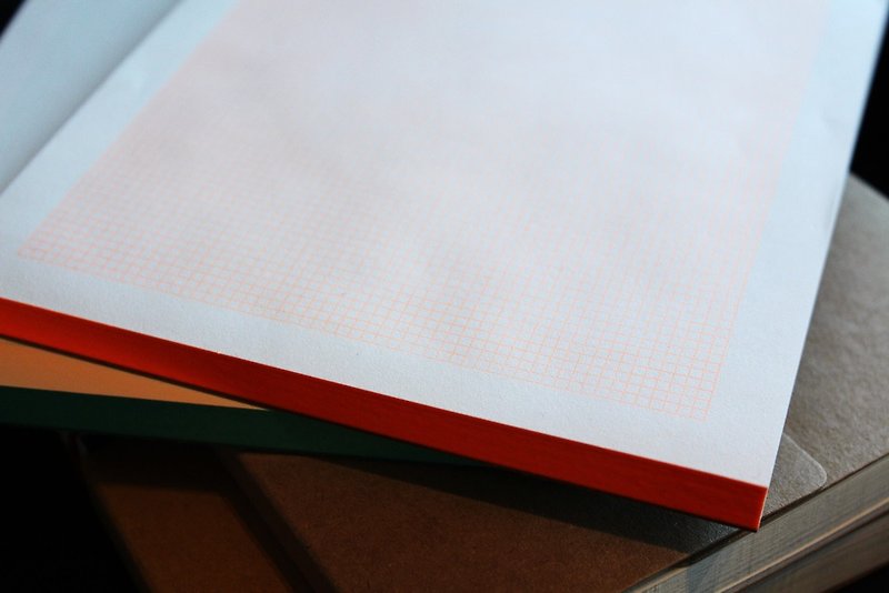 BLOC A5方格纸 / 蓝绿格线+橘格纹优惠组 - 笔记本/手帐 - 纸 