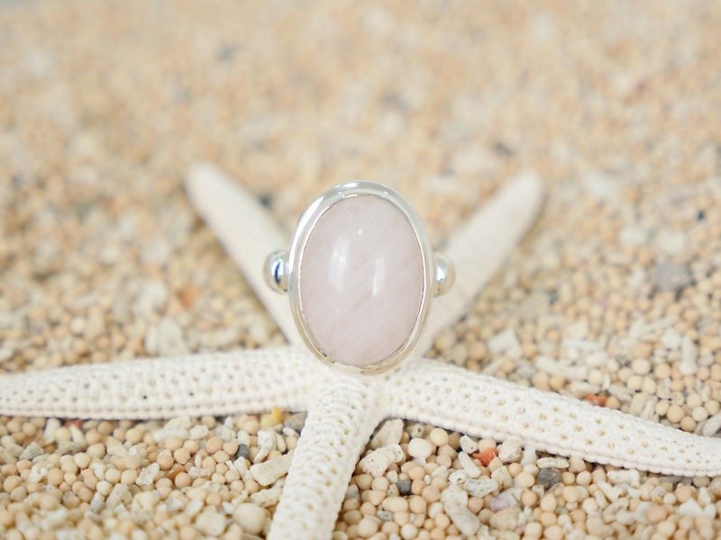 淡いピンクが可愛い！ローズクオーツのシルバーリング - 戒指 - 石头 粉红色