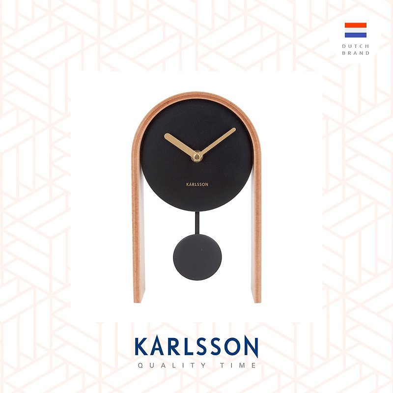 荷兰Karlsson, Table clock Smart light wood(Pendulum)摇摆枱钟 - 时钟/闹钟 - 木头 黑色