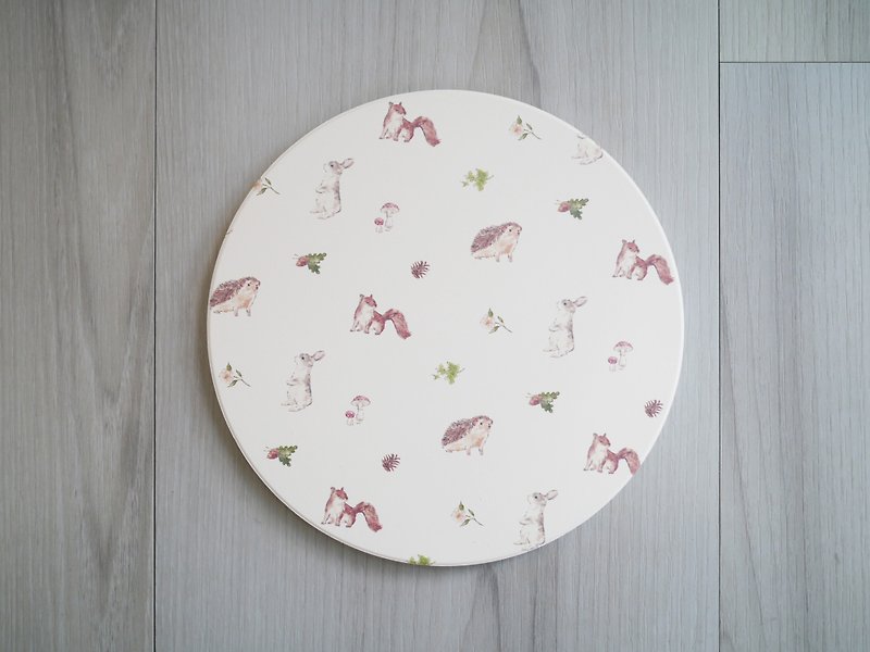 森林小动物 陶瓷锅垫 兔子刺猬松鼠 - 餐垫/桌巾 - 陶 