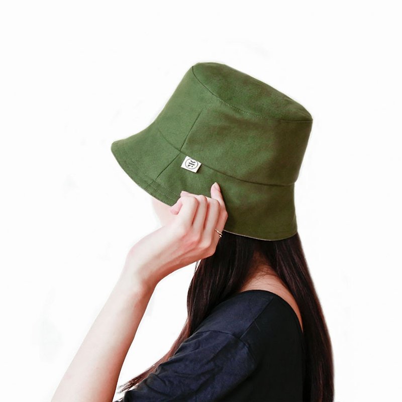 【渔夫帽】- 墨绿 - 帽子 - 其他材质 绿色