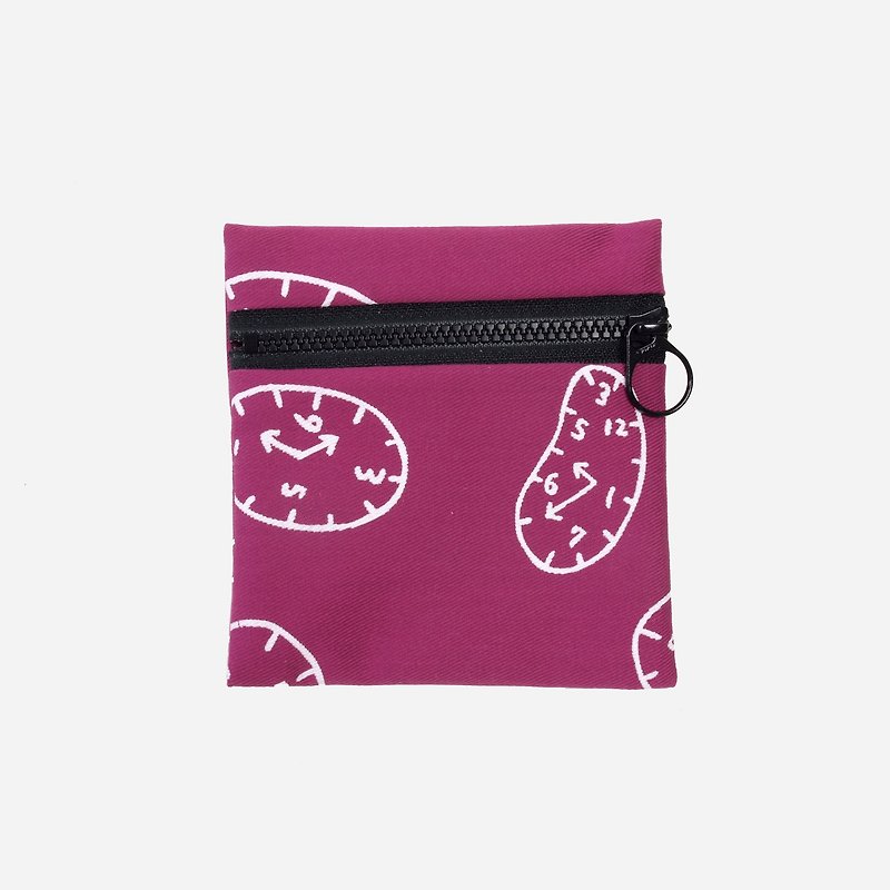 【HEYSUN】时间系列/时钟的轮廓绢印小零钱包-迷幻紫 - 零钱包 - 纸 紫色