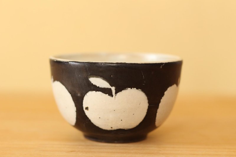 K様専用画面。黒りんご柄のボウル小 - 碗 - 陶 