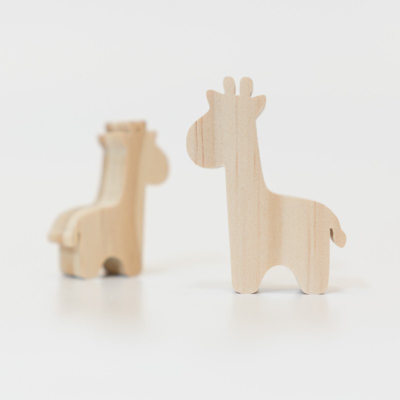 wagaZOO厚切造型积木 草原系列－长颈鹿 - 摆饰 - 木头 卡其色