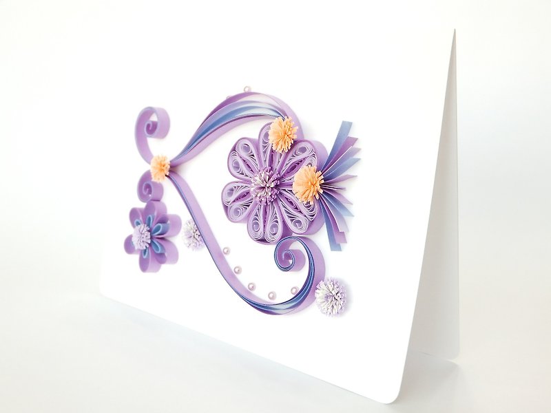 手作卷纸卡片-最好的祝福万用卡 - 卡片/明信片 - 纸 紫色