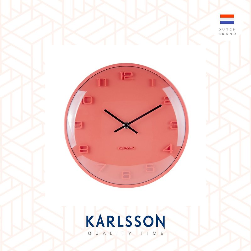 荷兰Karlsson Wall clock  Elevated orange 凸玻璃橙色挂钟 - 时钟/闹钟 - 塑料 橘色