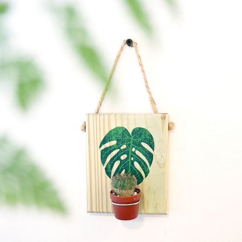 一幅植物画 __ 多肉植物空气凤梨 / 植物挂饰 (含植物) - 植栽/盆栽 - 木头 咖啡色