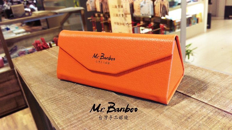 Mr.Banboo【手工折叠 眼镜盒】 - 眼镜/眼镜框 - 真皮 橘色