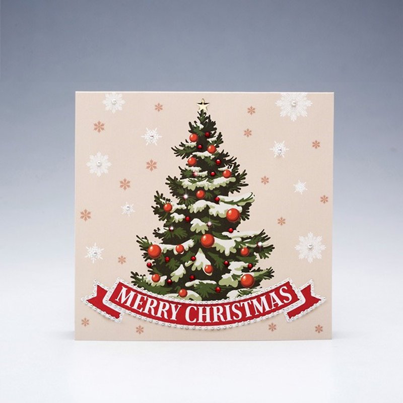 【GFSD】水钻精品-手工贺卡-白色圣诞 - 卡片/明信片 - 纸 