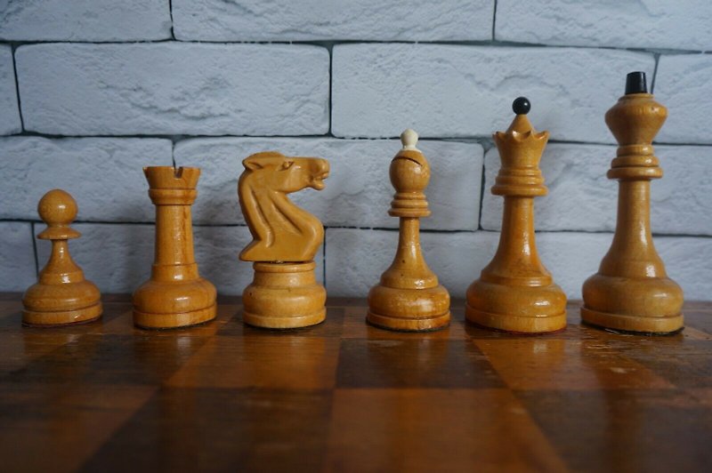 Old wooden Tournament Grandmaster Chess USSR Vintage Russian Soviet set 45x45 - 桌游/玩具 - 木头 