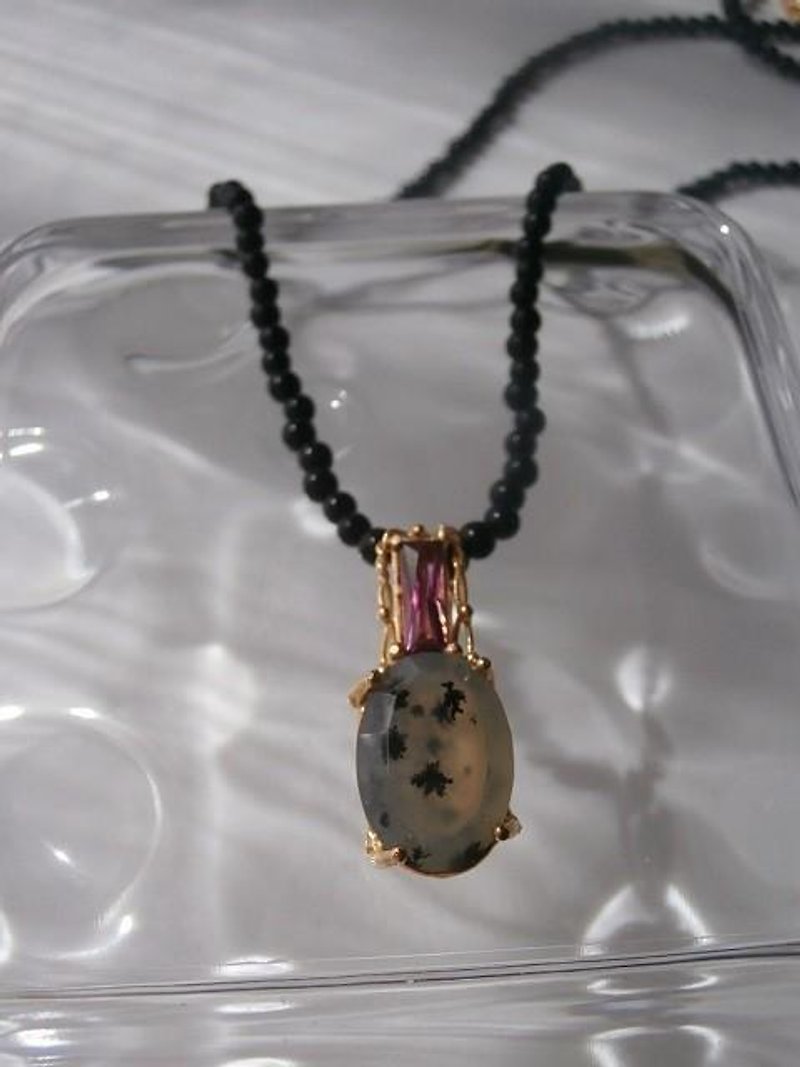 デンドリックオパールのネックレス - 项链 - 宝石 粉红色