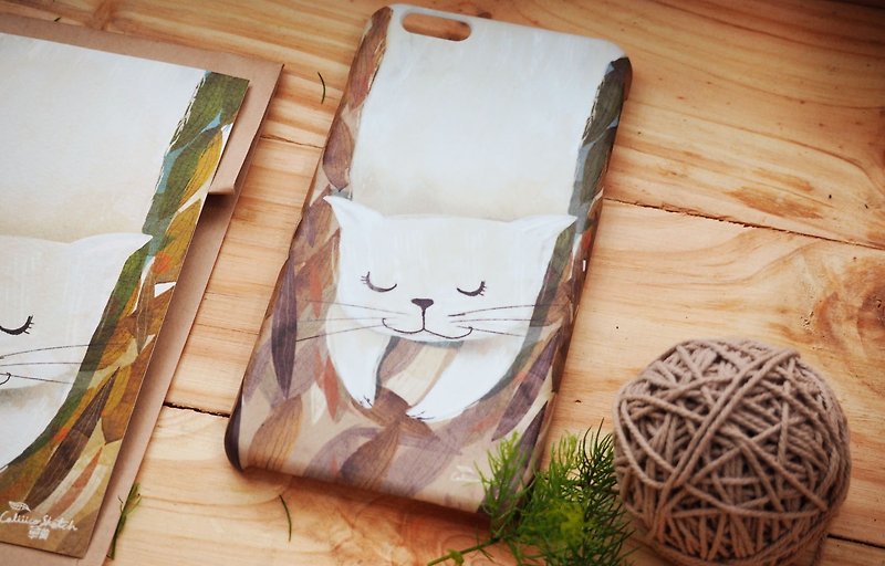 Phone case print high quality with cat rice