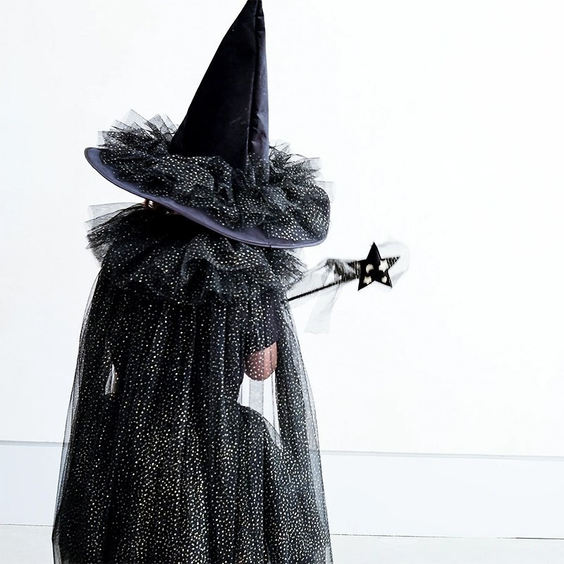 英国Mimi & Lula AW23_变装派对-尊贵黑巫婆梦幻纱质披风 - 婴儿饰品 - 聚酯纤维 