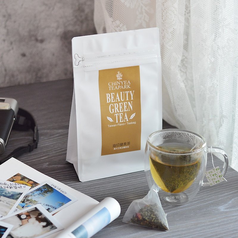 油切健美茶包 - 体内环保,轻盈甩油的膳食纤维玫瑰绿茶 - 茶 - 塑料 白色