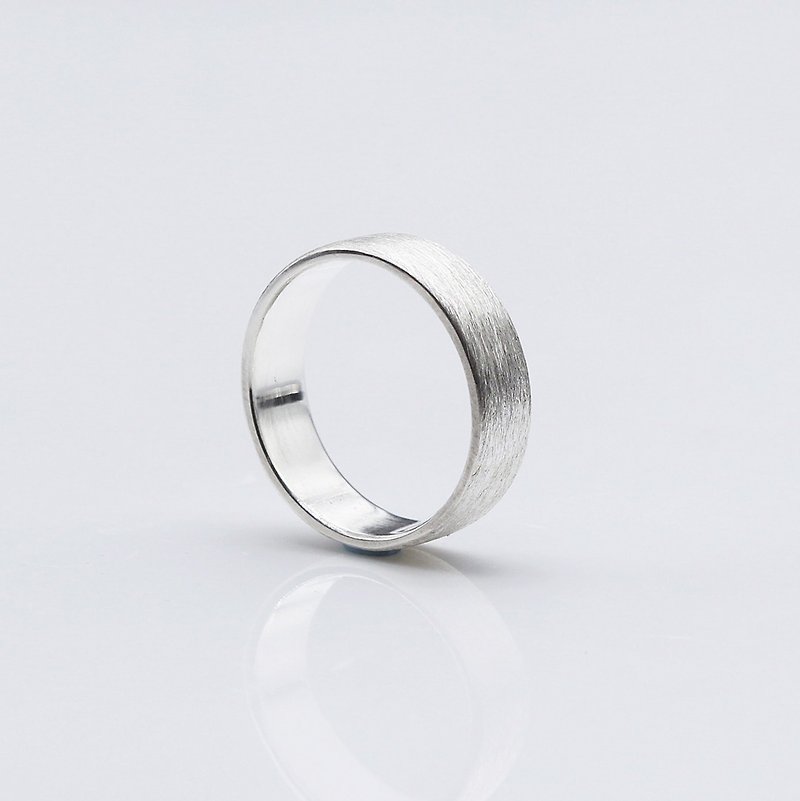 发丝纹 纯银戒指 细版 (单只) - 戒指 - 纯银 银色