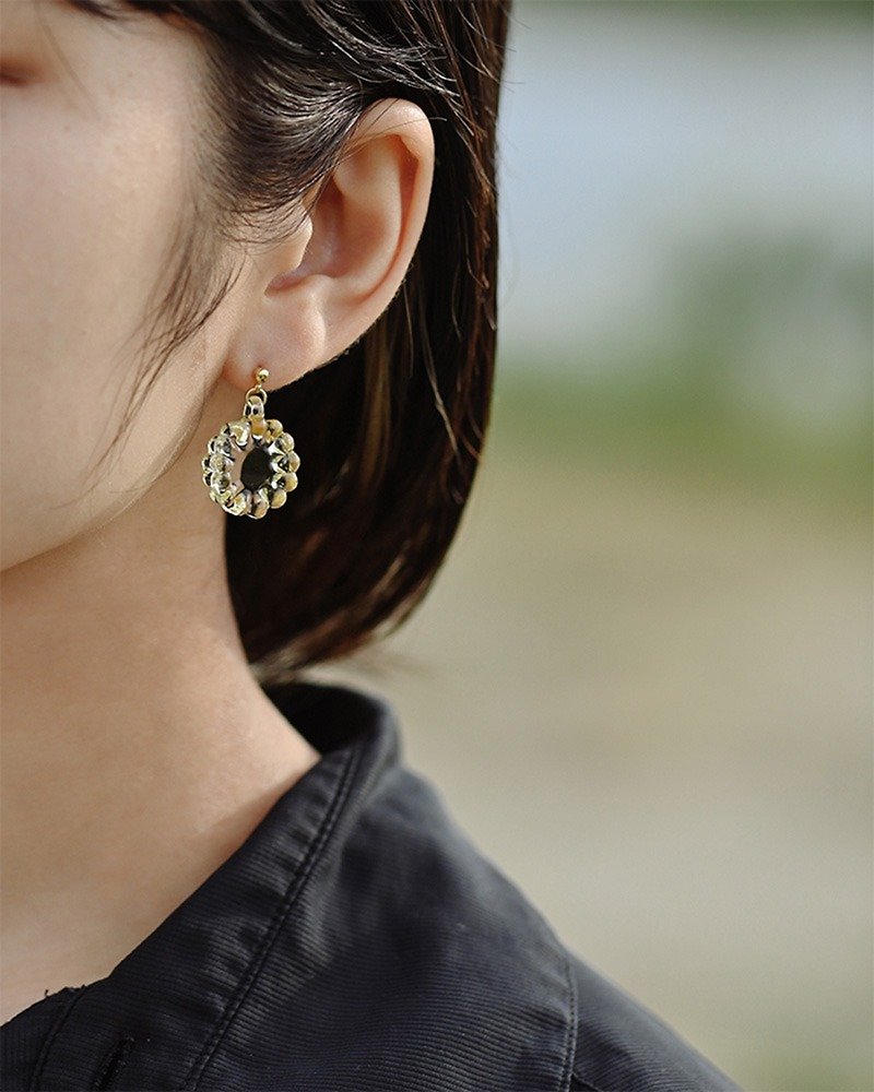珍珠玉米手工玻璃耳环 - 耳环/耳夹 - 玻璃 