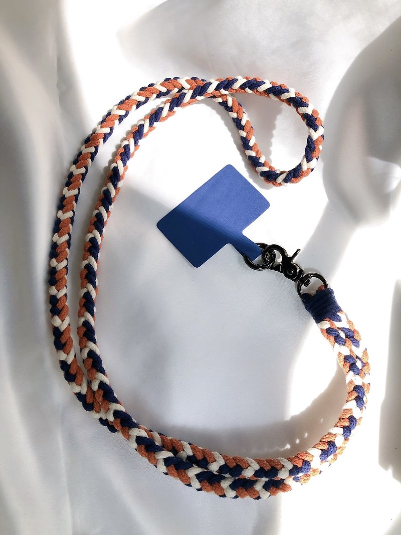 粗款编织手机挂绳 - 挂绳/吊绳 - 棉．麻 蓝色