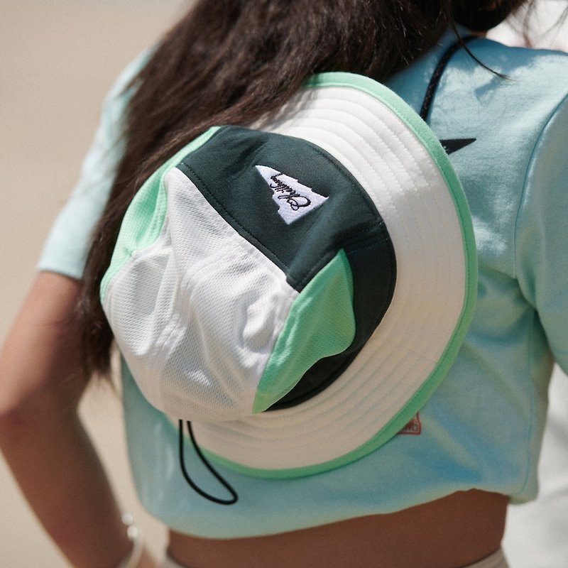 拼色小冲浪帽/渔夫帽/阔边帽 - 帽子 - 聚酯纤维 绿色