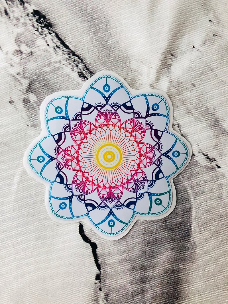 (单一售) 手绘 Mandala Henna 防水 行李箱 贴纸  曼陀罗 汉娜 - 贴纸 - 防水材质 多色