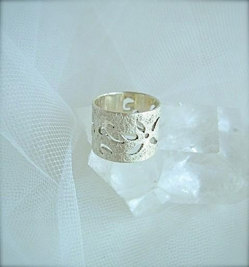フラワー・リング - 戒指 - 银 银色