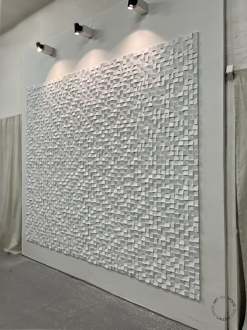 大型木墙艺术温馨.质朴的墙面装饰.3d马赛克墙艺术木墙 - 墙贴/壁贴 - 木头 白色