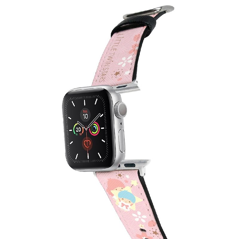 三丽鸥系列 Apple Watch 皮革表带 Little Twin Stars 樱花双子星 - 表带 - 人造皮革 白色