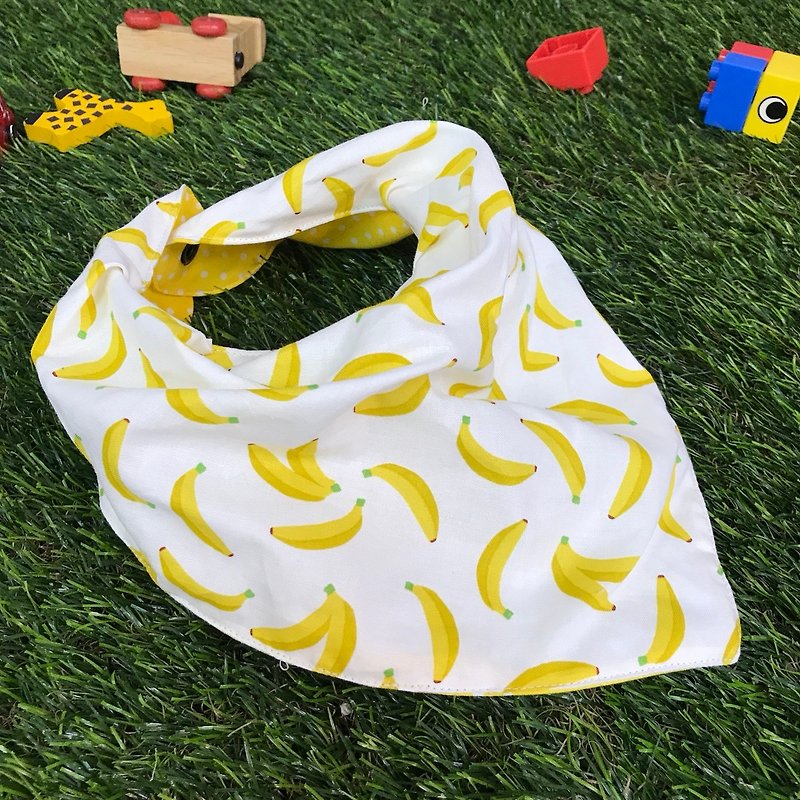 时尚领巾*香蕉*立体三角围兜 - 围嘴/口水巾 - 棉．麻 黄色