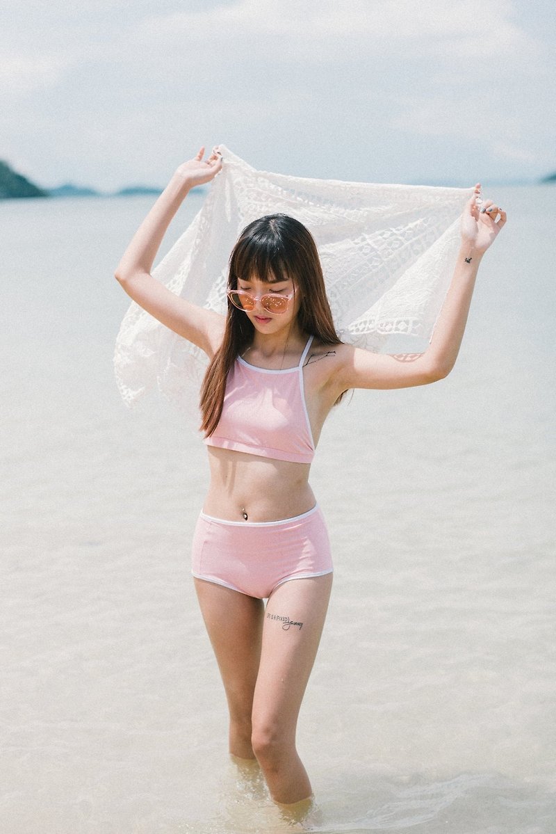 【雙11折扣】游泳衣 Sweet pink - swimwear bikini(SET) - 女装泳衣/比基尼 - 聚酯纤维 粉红色