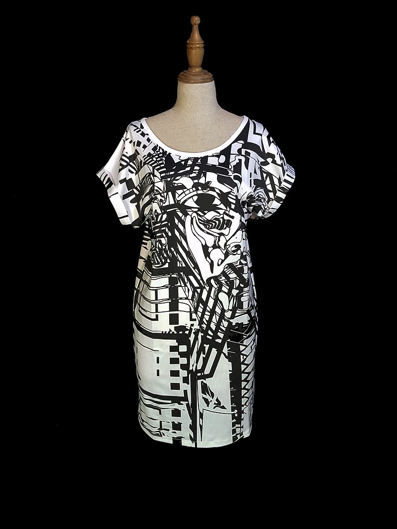 阿登森林迷彩 X 图坦卡门 设计款洋装 - 洋装/连衣裙 - 聚酯纤维 白色