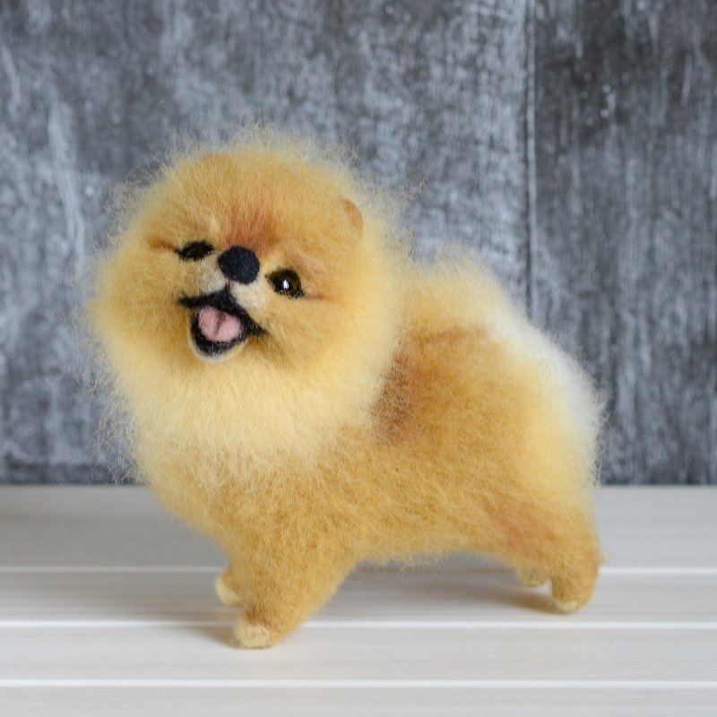 Pomeranian spitz collectible dog toy - 玩偶/公仔 - 羊毛 