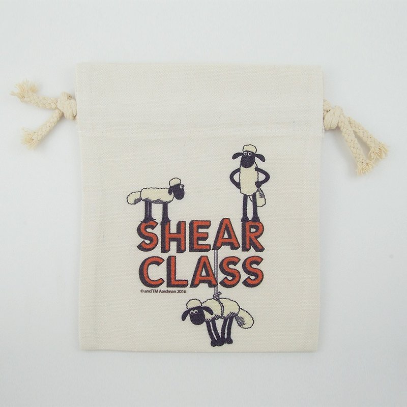 笑笑羊正版授权(Shaun The Sheep) - 束口袋(小)：【Shear Class】 - 其他 - 棉．麻 橘色