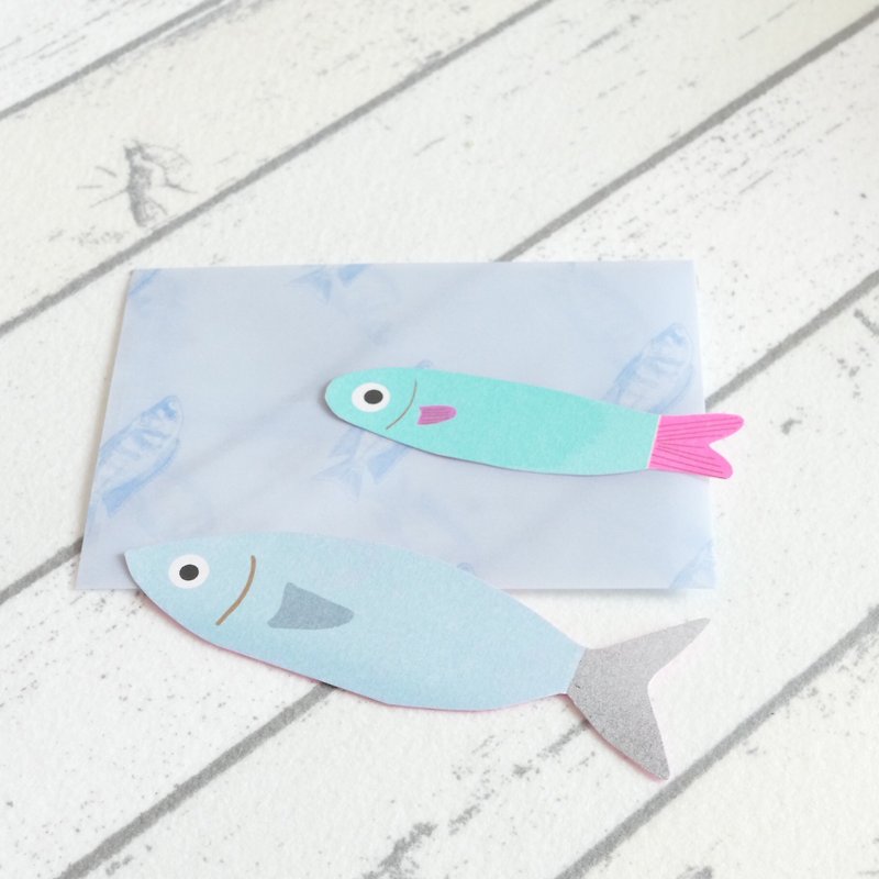 小魚カードセット（サバとキビナゴ） - 卡片/明信片 - 纸 多色