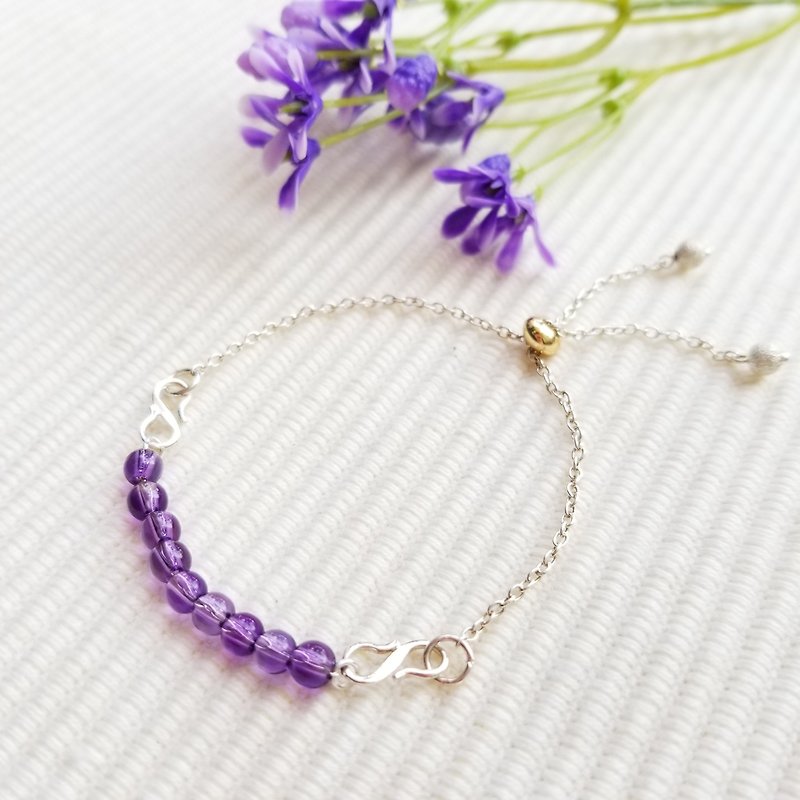 紫水晶幼银链 - 手链/手环 - 其他材质 紫色
