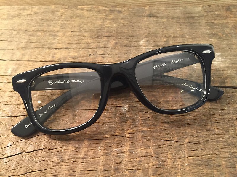Absolute Vintage - 遮打道(Chater Road) 方型幼框板材眼镜 - Black 黑色 - 眼镜/眼镜框 - 塑料 