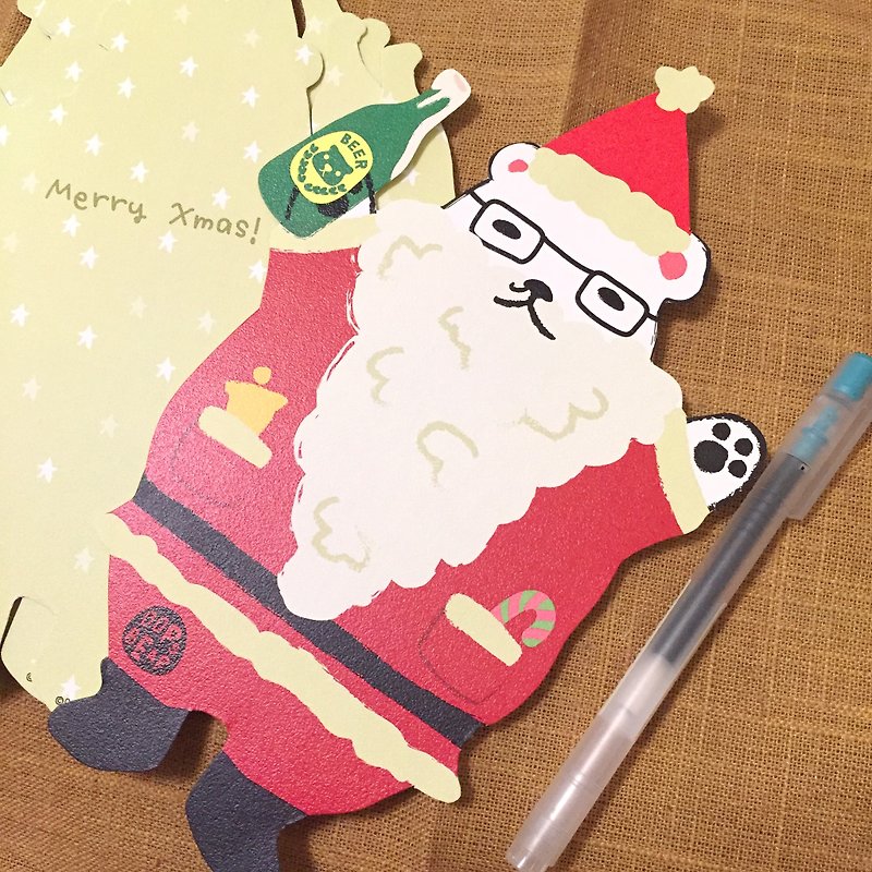 Oops bear - 圣诞特别版－白熊部长圣诞卡 - 卡片/明信片 - 纸 红色