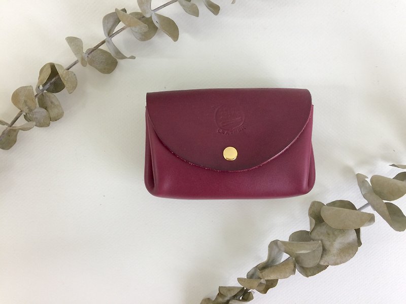 毕业礼物 迷人紫优雅皱褶包 皮革手工缝制 Pocket Case - 皮夹/钱包 - 真皮 紫色