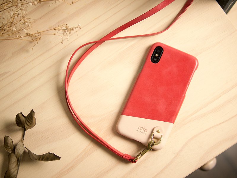 Alto iPhone X Anello + 颈挂绳组合 (无定制化雷射雕刻服务) - 手机壳/手机套 - 真皮 多色