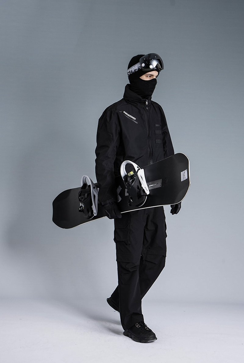 gorpcore冲锋衣外套 秋冬机能黑色工装短款夹克 - 男装外套 - 聚酯纤维 黑色
