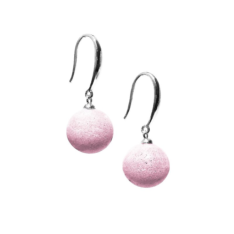 糖果水泥珠耳环(耳勾款式) - 粉红 - 耳环/耳夹 - 水泥 粉红色