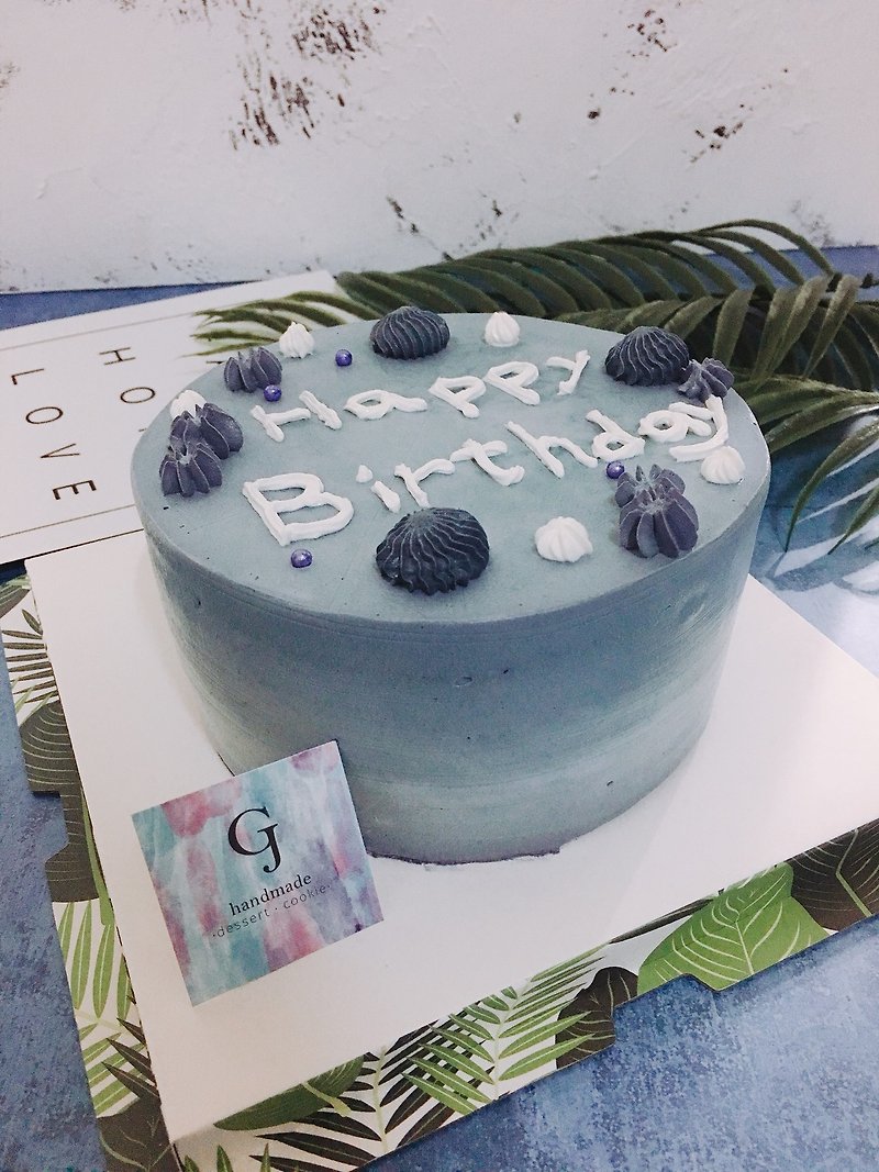 GJ私藏点心 定制造型蛋糕 蓝莓口味 6寸 - 蛋糕/甜点 - 新鲜食材 多色