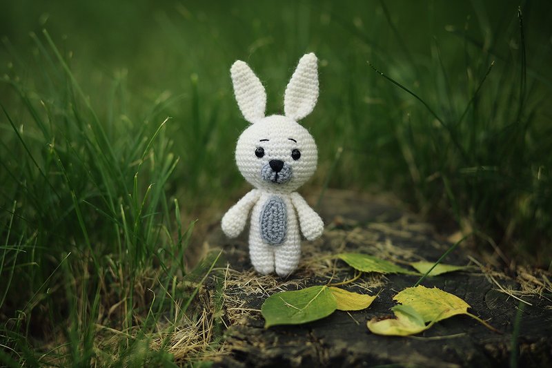 Crochet bunny, Crochet bunny Stuffed toy, bunny toy,  knitted bunny - 玩具/玩偶 - 羊毛 白色