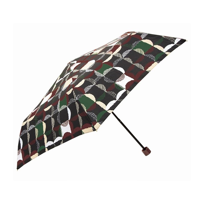 日本Prairiedog 晴雨两用抗UV折叠收纳伞+收纳伞袋-方格(黑) - 雨伞/雨衣 - 聚酯纤维 黑色