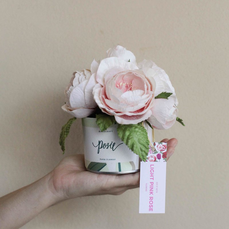 White Pink Queen Rose - Aromatic Small Gift Box - 香薰/精油/线香 - 纸 白色