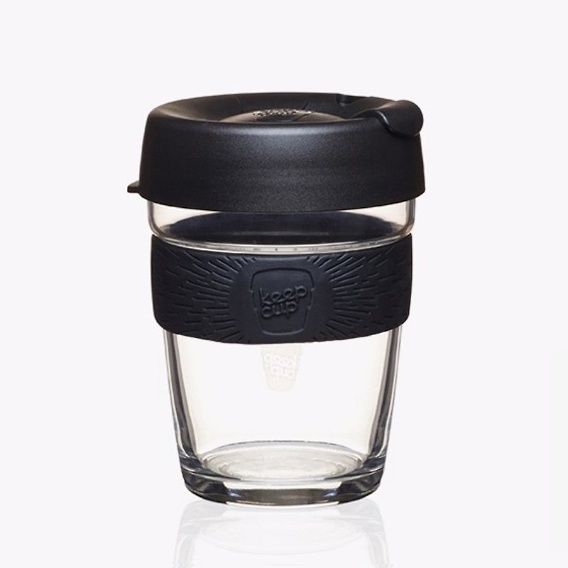 340cc【环保随行杯KEEPCUP】(黑色)澳洲正品 KeepCup 玻璃雕刻咖啡随行杯 12oz咖啡杯 - 其他 - 玻璃 黑色