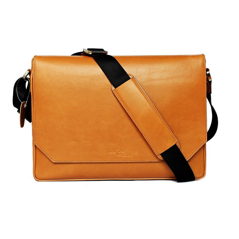 Macbook Smart Satchel Caramel Messenger Bag - 电脑包 - 真皮 橘色
