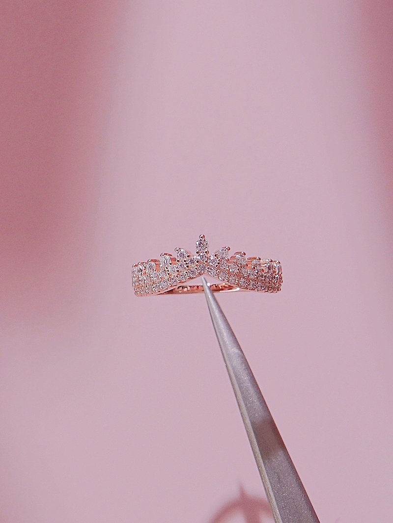 仙境公主 — 仙气系玫瑰金皇冠设计戒指  情人节女生精致礼物